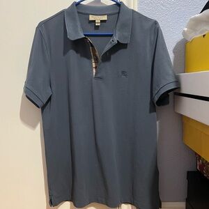 Authentic Burberry Polo Men Size L Dark Bluish Grey color
